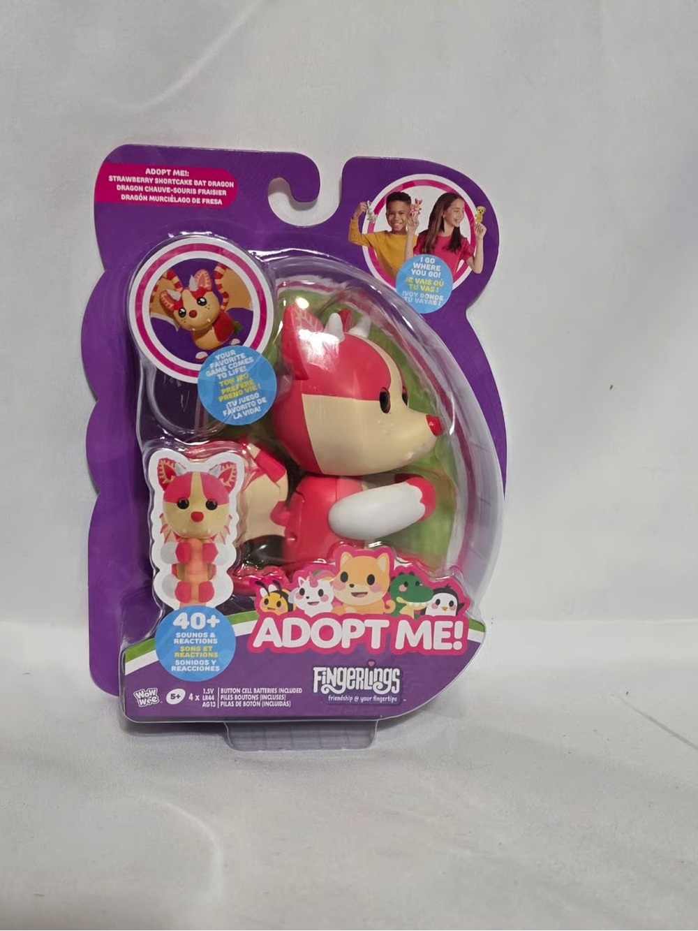NWT Fingerlings X Adopt Me Strawberry Shortcake Bat Dragon - Picture 3 of 6